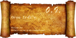 Oros Irén névjegykártya