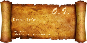 Oros Irén névjegykártya